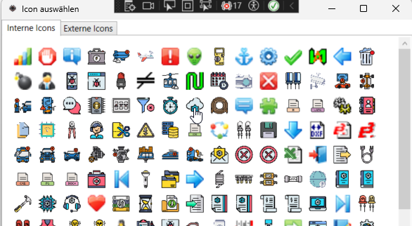 MenuBuilder – Icon Übersicht